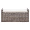 Banc de rangement avec coussin Gris 110 x 40 x 50 cm Rotin 519969519969