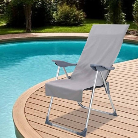 Serviettes de chaise d'extérieur 2 pcs Gris foncé 130 x 60 cm 519988519988