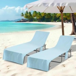 Serviettes de Transat 2 pcs Bleu 210 x 75 cm 519991519991