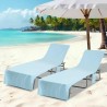 Serviettes de Transat 2 pcs Bleu 210 x 75 cm 519991519991
