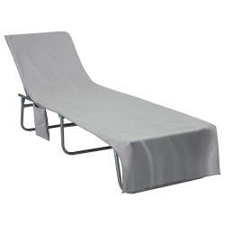 Serviettes de Transat 2 pcs Gris foncé 210 x 75 cm 519993519993