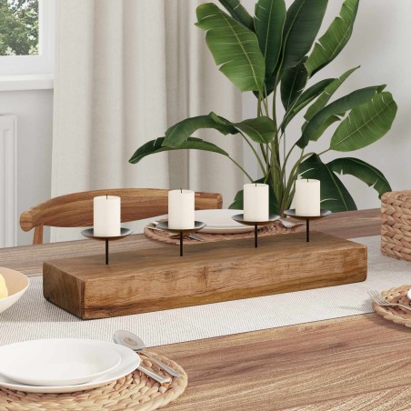 Bougeoir Naturel 50 x 15 x 10 cm Teck massif 519995519995