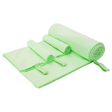 Set de serviettes de sport 3 pcs Vert Polyester et Polyamide 520004520004
