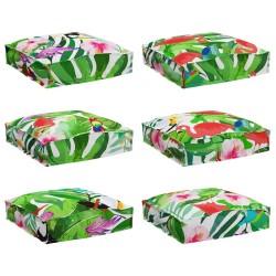Coussin Floral 6 pcs Multicolore 40 x 40 x 8 cm Tissu Oxford 520018520018