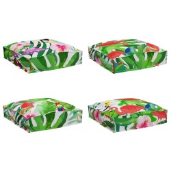 Coussin Floral 4 pcs Multicolore 40 x 40 x 8 cm Tissu Oxford 520021520021