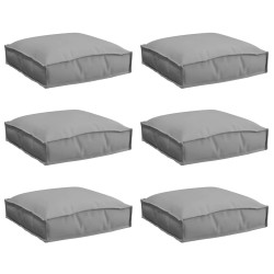 Coussin 6 pcs Gris 40 x 40 x 8 cm Tissu Oxford 520024520024