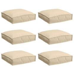 Coussin 6 pcs Beige 40 x 40 x 8 cm Tissu Oxford 520032520032