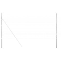 Poteau de clôture. 2 pcs Argenté Acier peint par poudre 520200520200