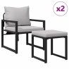 Mobilier de jardin avec coussin 4 pcs Gris clair Polyester 520234520234