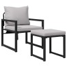 Mobilier de jardin avec coussin 4 pcs Gris clair Polyester 520234520234