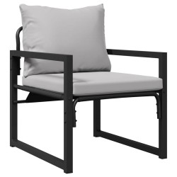 Mobilier de jardin avec coussin 4 pcs Gris clair Polyester 520234520234