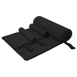 Set de serviettes de sport 3 pcs Noir Polyester et Polyamide 520267520267