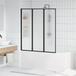 Paroi de douche Noir 132 x 2 x 140 cm Aluminium et PP 520276520276
