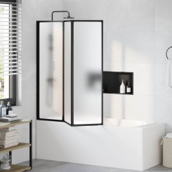 Paroi de douche Noir 132 x 2 x 140 cm Aluminium et PP 520276520276
