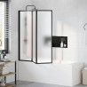 Paroi de douche Noir 132 x 2 x 140 cm Aluminium et PP 520276520276