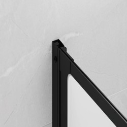 Paroi de douche Noir 132 x 2 x 140 cm Aluminium et PP 520276520276