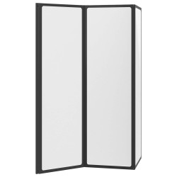 Paroi de douche Noir 132 x 2 x 140 cm Aluminium et PP 520276520276