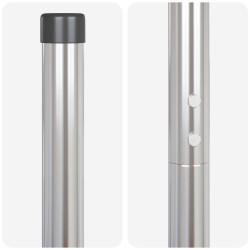 Poteau de clôture. 2 pcs Argenté Acier peint par poudre 520455520455