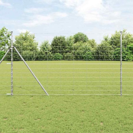 Clôture de prairie Argenté 25 x 1,4 m Acier galvanisé 520634520634
