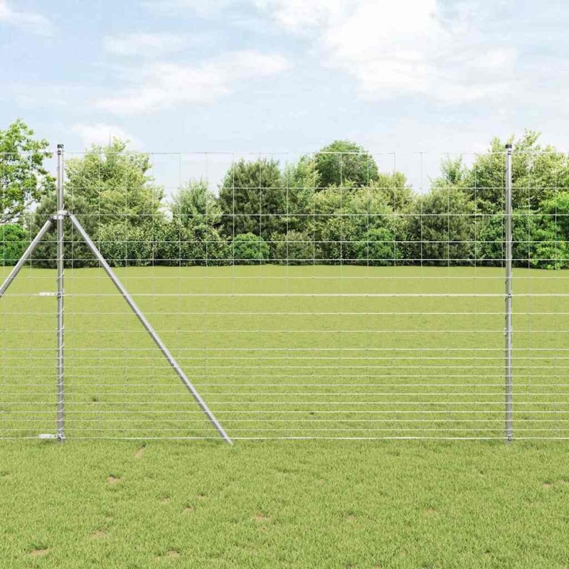 Clôture de prairie Argenté 25 x 1,6 m Acier galvanisé 520636520636