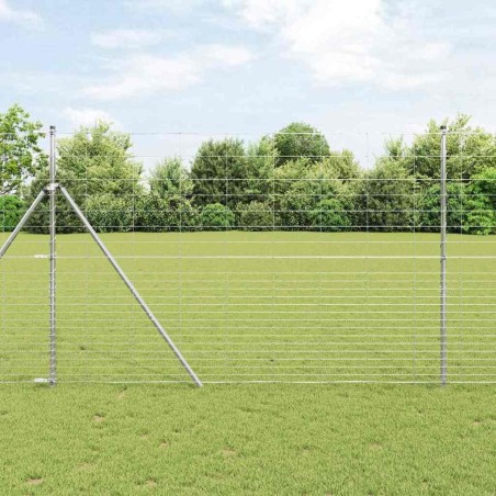 Clôture de prairie Argenté 25 x 1,6 m Acier galvanisé 520649520649