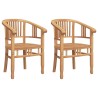 Chaise 2 pcs Marron 63 x 58 x 89 cm Bois de teck massif 520746520746
