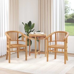 Chaise 2 pcs Marron 63 x 58 x 89 cm Bois de teck massif 520746520746