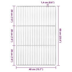 Grille de barbecue Argenté 60 x 40 cm Acier inoxydable 520752520752