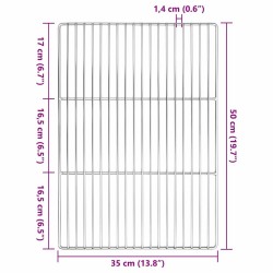 Grille de barbecue Argenté 50 x 35 cm Acier inoxydable 520753520753