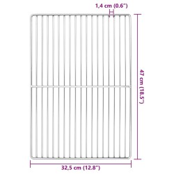 Grille de barbecue Argenté 47 x 32,5 cm Acier inoxydable 520754520754