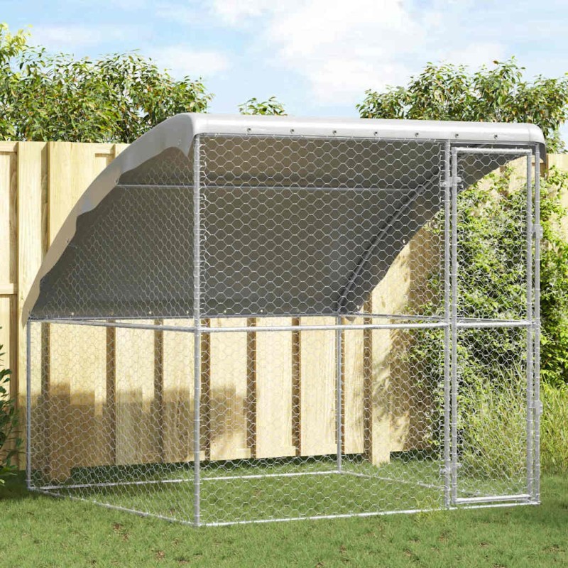 Kennel pour Chiens Argenté 2 x 2 x 2 m Acier galvanisé 520760520760