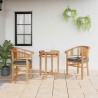 Chaise 2 pcs Marron 63 x 58 x 89 cm Bois de teck massif 520763520763