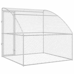 Kennel pour Chiens Argenté 2 x 2 x 2 m Acier galvanisé 520766520766