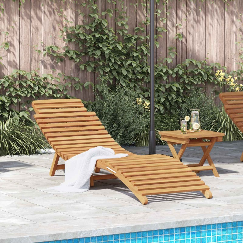 Transat Marron 198 x 55 x 58,5 cm Bois de teck massif 520767520767