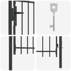 Porte de Clôture avec verrouillage Boxtel Gris 103 x 150 cm 520961520961