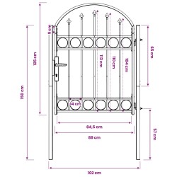 Porte de Clôture Assen Gris 100 x 125 cm Acier enduit de poudre 520967520967