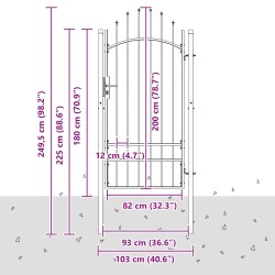Porte de Jardin Woerden Gris 200 x 100 cm Acier 520968520968
