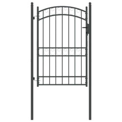 Porte de Clôture Emmen Gris 200 x 100 cm Acier peint par poudre 520971520971