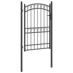Porte de Clôture Emmen Gris 200 x 100 cm Acier peint par poudre 520971520971