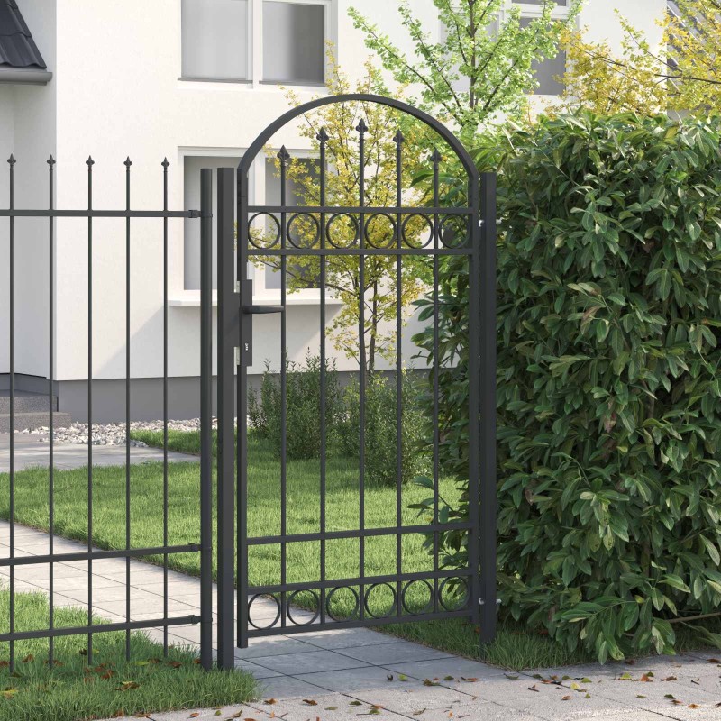 Porte de Clôture Assen Gris 100 x 175 cm Acier enduit de poudre 520972520972