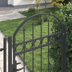 Porte de Clôture Assen Gris 100 x 175 cm Acier enduit de poudre 520972520972