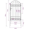 Porte de Clôture Assen Gris 100 x 175 cm Acier enduit de poudre 520972520972