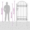 Porte de Clôture Assen Gris 100 x 175 cm Acier enduit de poudre 520972520972