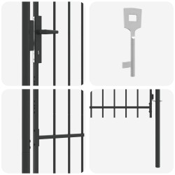 Porte de Clôture avec verrouillage Boxtel Gris 103 x 200 cm 520977520977