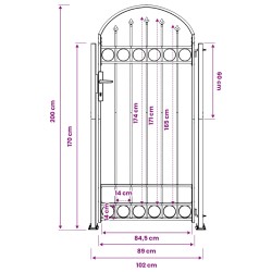 Poteau de clôture. Assen Gris 200 x 88 x 14 cm Acier 520994520994