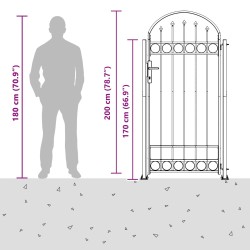 Poteau de clôture. Assen Gris 200 x 88 x 14 cm Acier 520994520994