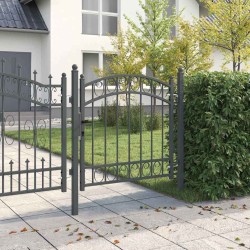 Porte de Clôture Emmen Gris 100 x 100 cm Acier peint par poudre 521028521028