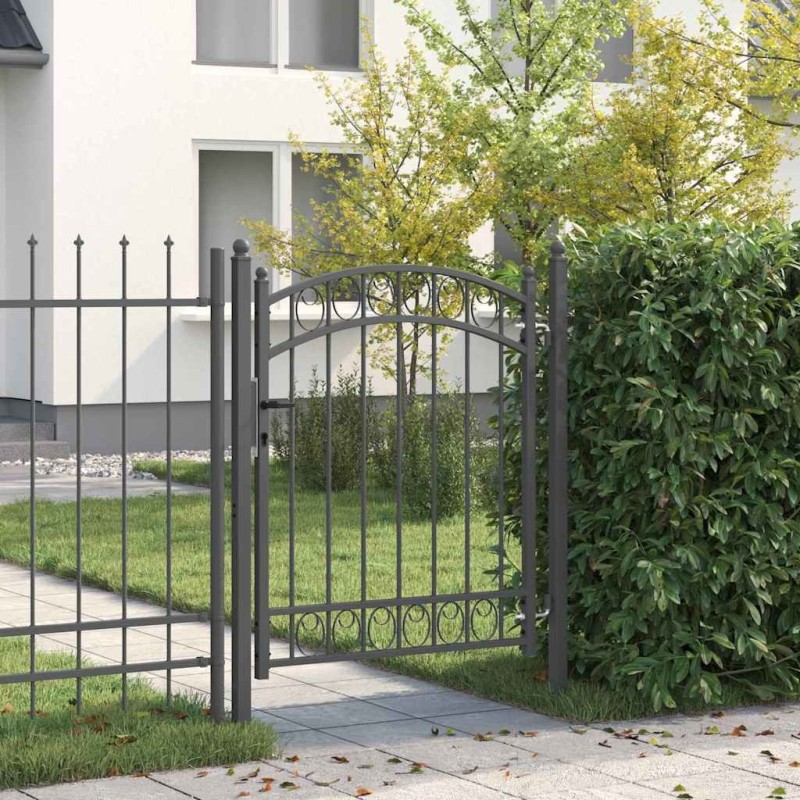 Porte de Clôture Emmen Gris 150 x 100 cm Acier peint par poudre 521029521029