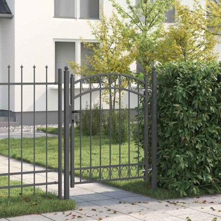 Porte de Clôture Emmen Gris 150 x 100 cm Acier peint par poudre 521029521029