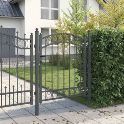 Porte de Clôture Emmen Gris 150 x 100 cm Acier peint par poudre 521029521029